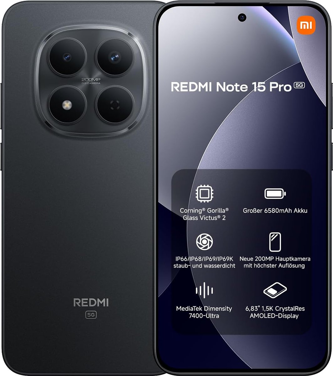 Xiaomi Redmi Note 15 Pro 5G 8GB RAM 256GB Black