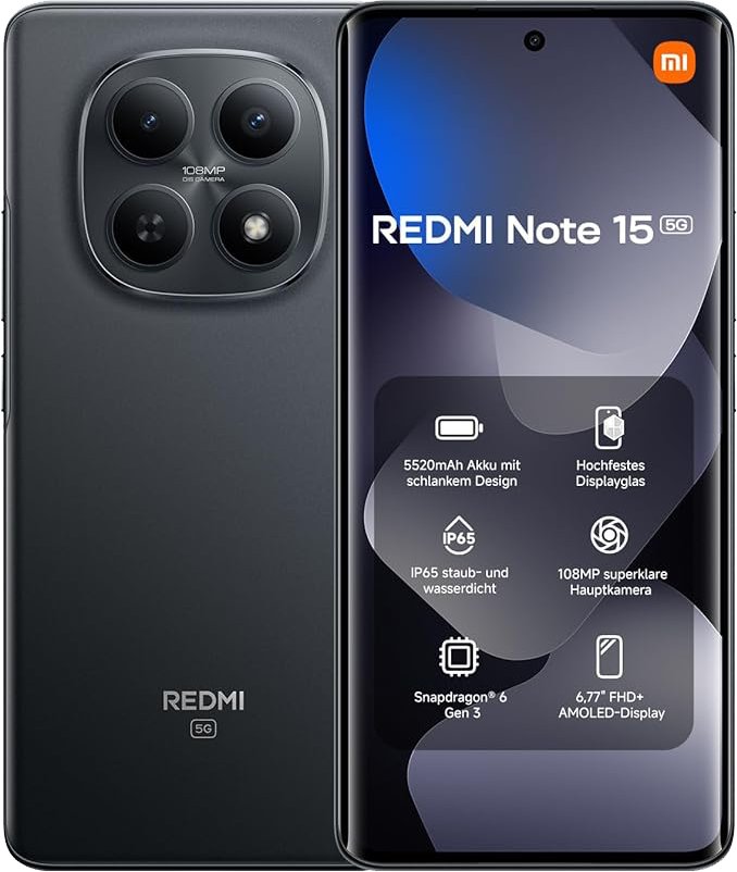 Xiaomi Redmi Note 15 5G 8GB RAM 256GB Black