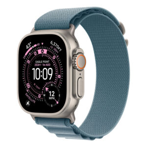 Apple Watch Ultra 3 Cellular 49mm Natural Titanium Case with Light Blue Alpine Loop Medium