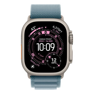 Apple Watch Ultra 3 Cellular 49mm Natural Titanium Light Blue Alpine Loop M