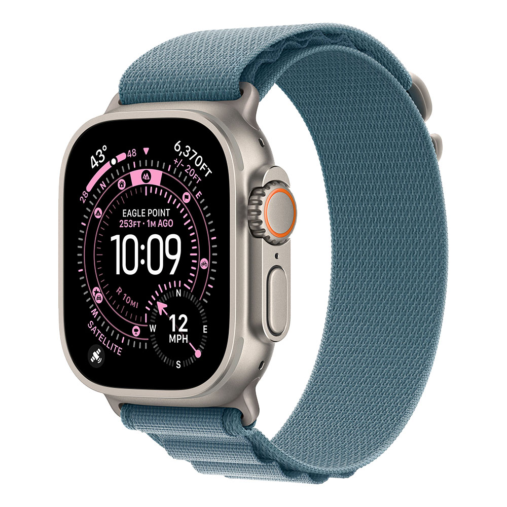 Apple Watch Ultra 3 Cellular 49mm Natural Titanium Light Blue Alpine Loop L
