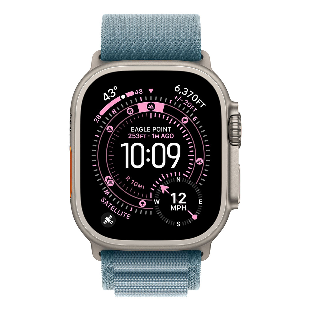 Apple Watch Ultra 3 Cellular 49mm Natural Titanium Light Blue Alpine Loop L - Image 2