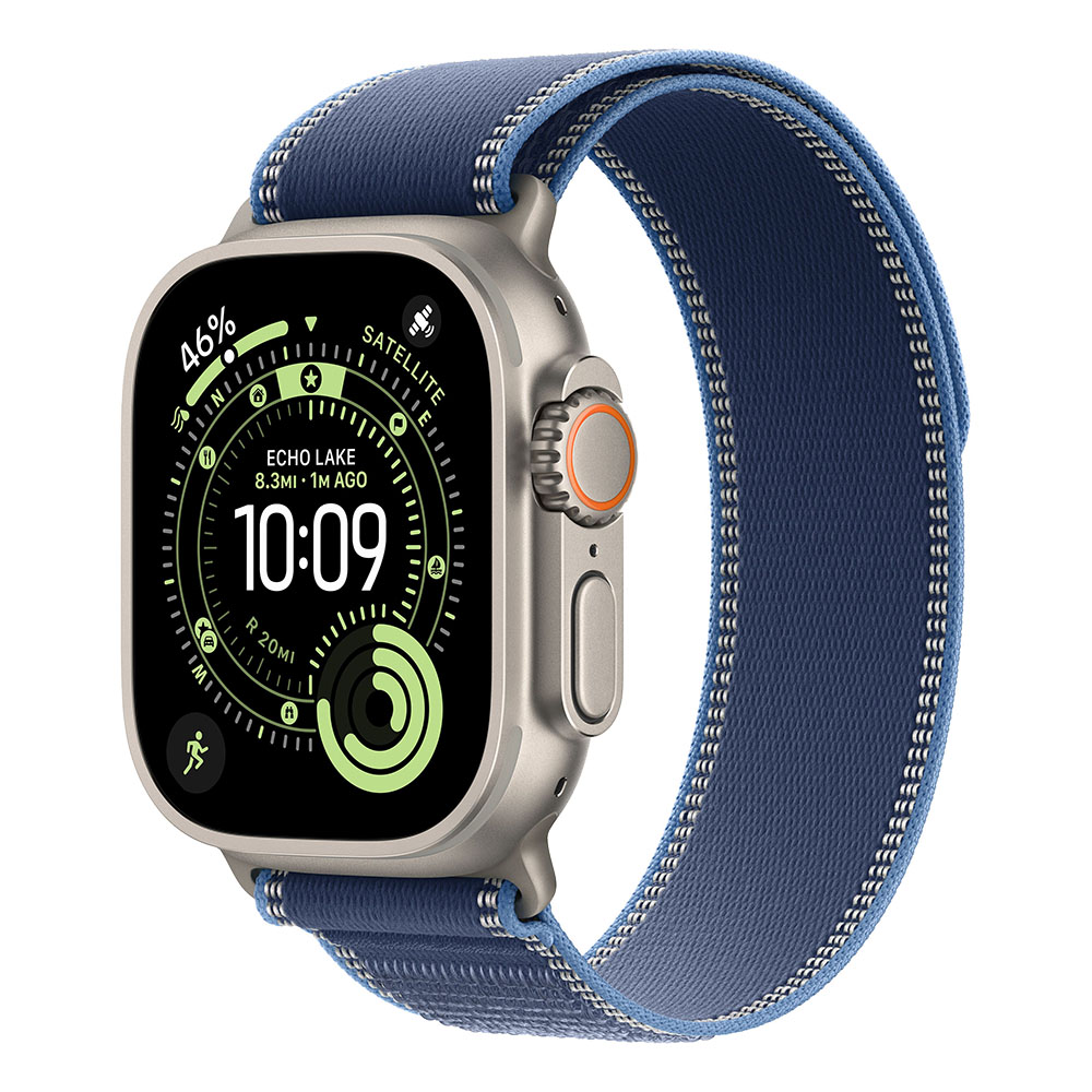 Apple Watch Ultra 3 Cellular 49mm Natural Titanium Blue Bright Blue Trail Loop S/M