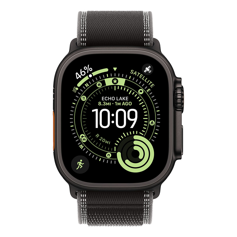 Apple Watch Ultra 3 Cellular 49mm Black Titanium Case with Black/Charcoal Trail Loop S/M - Image 2