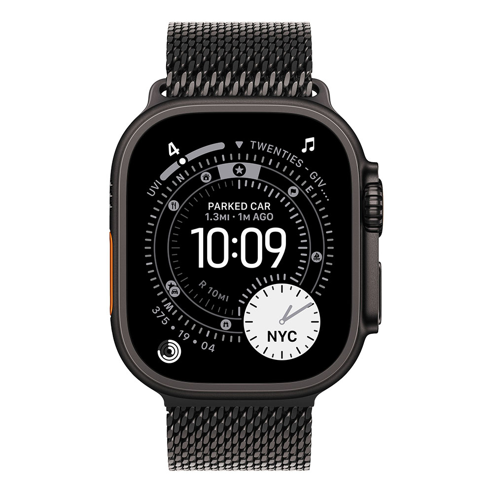 Apple Watch Ultra 3 Cellular 49mm Black Titanium Case with Black Titanium Milanese Loop Medium - Image 3