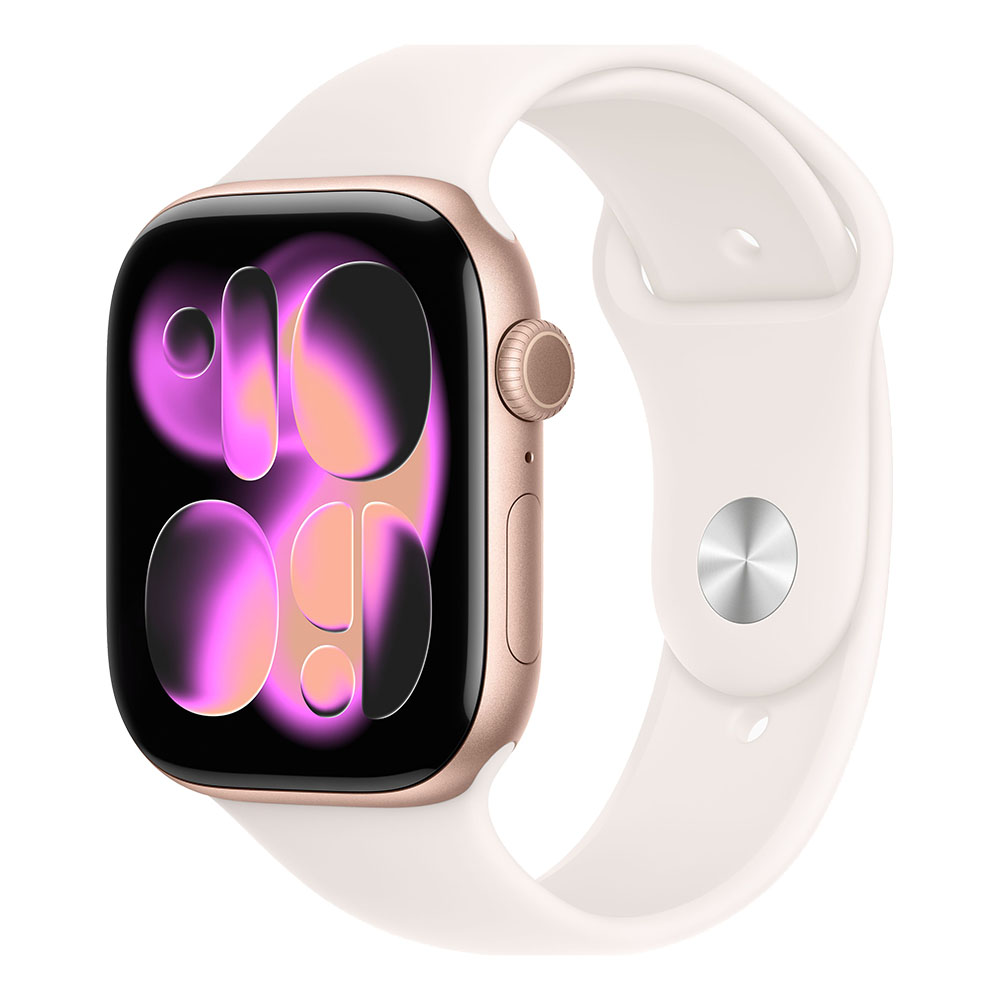 Apple Watch Series 11 GPS 46mm Rose Gold Aluminium Case with Light Blush Sport Band S/M