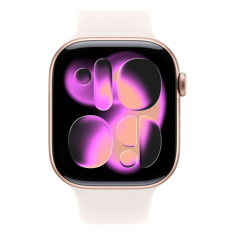 Apple Watch Series 11 GPS 46mm Rose Gold Aluminium Case with Light Blush Sport Band S/M - Image 3