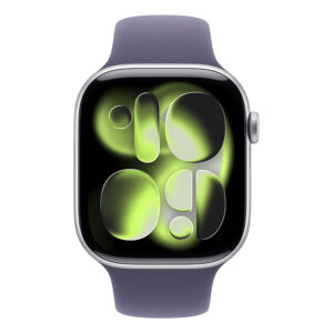 Apple Watch Series 11 GPS 46mm Silver Aluminium Case with Purple Fog Sport Band M/L