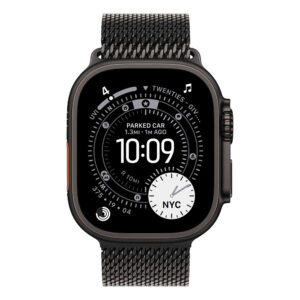 Apple Watch Ultra 3 Cellular 49mm Black Titanium Case with Black Titanium Milanese Loop Large