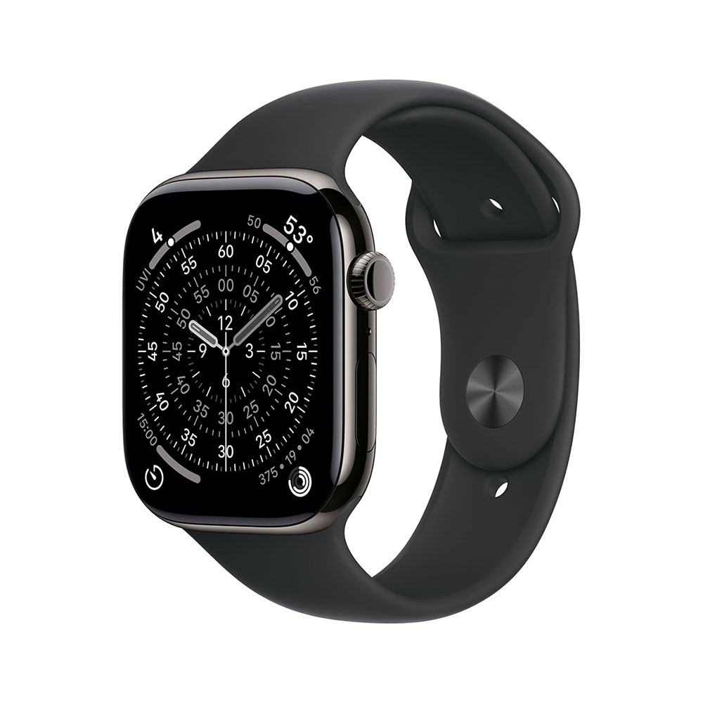 Apple Watch Series 11 GPS + Cellular 42mm Slate Titanium Case with Black Sport Band S/M