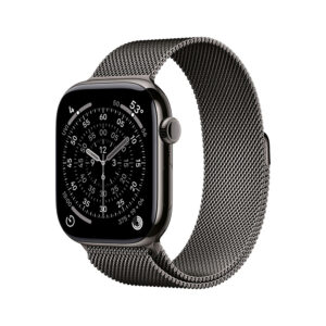 Apple Watch Series 11 GPS + Cellular 42mm Slate Titanium Case with Slate Milanese Loop