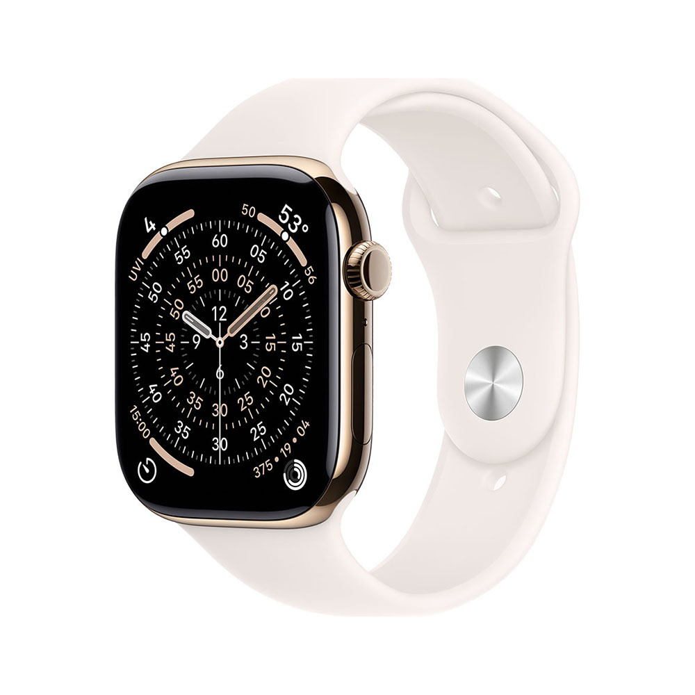 Apple Watch Series 11 GPS + Cellular 42mm Gold Titanium Case with Light Blush Sport Band M/L
