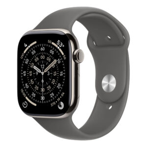 Apple Watch Series 11 GPS + Cellular 46mm Natural Titanium Case with Stone Grey Sport Band M/L