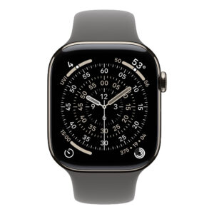 Apple Watch Series 11 GPS + Cellular 46mm Natural Titanium Case with Stone Grey Sport Band M/L