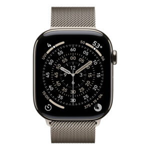 Apple Watch Series 11 GPS + Cellular 46mm Natural Titanium Case with Natural Milanese Loop S/M