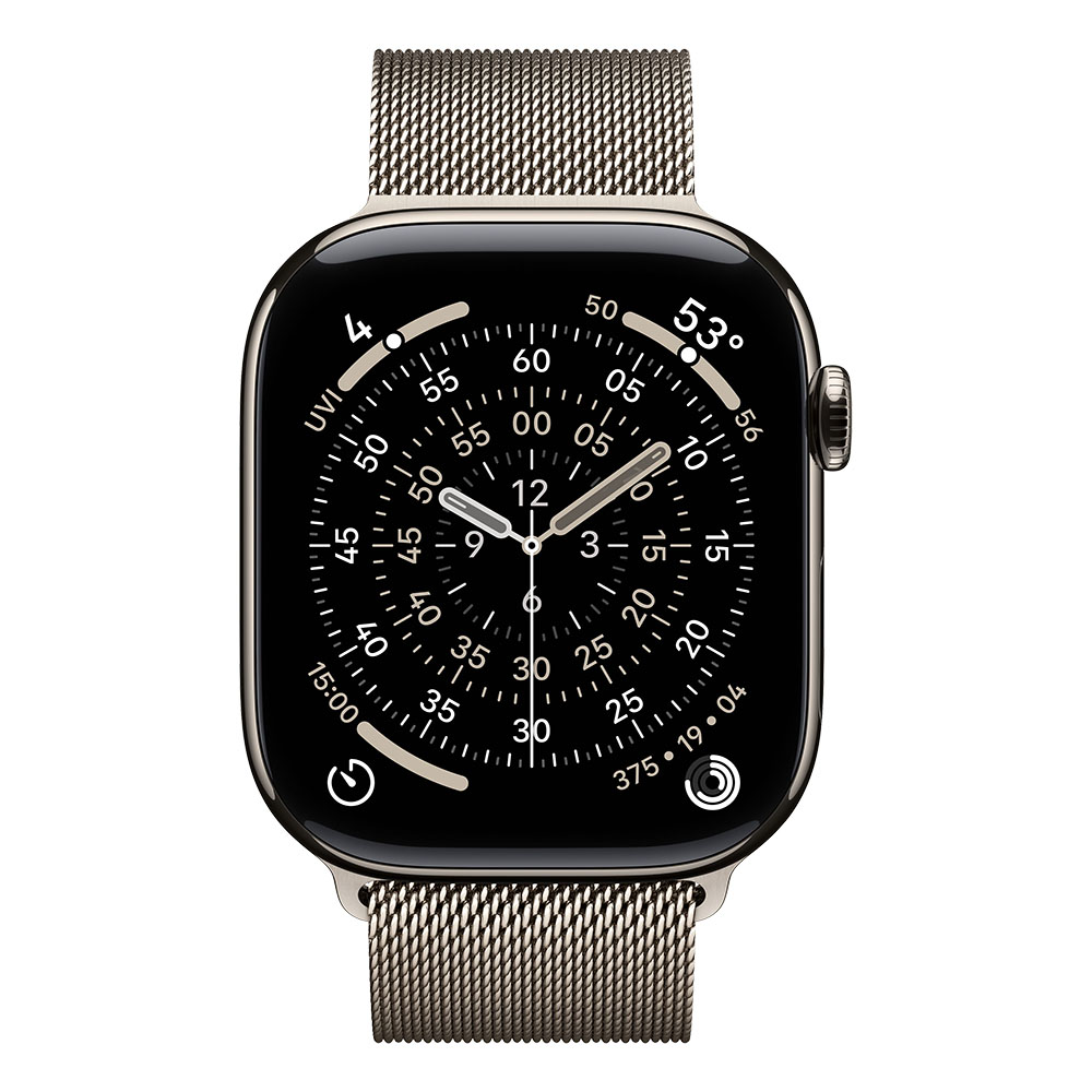Apple Watch Series 11 GPS + Cellular 46mm Natural Titanium Case with Natural Milanese Loop S/M - Image 2
