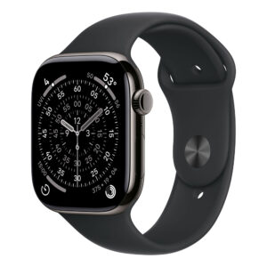 Apple Watch Series 11 GPS + Cellular 46mm Slate Titanium Case with Black Sport Band S/M