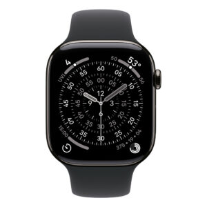 Apple Watch Series 11 GPS + Cellular 46mm Slate Titanium Case with Black Sport Band S/M