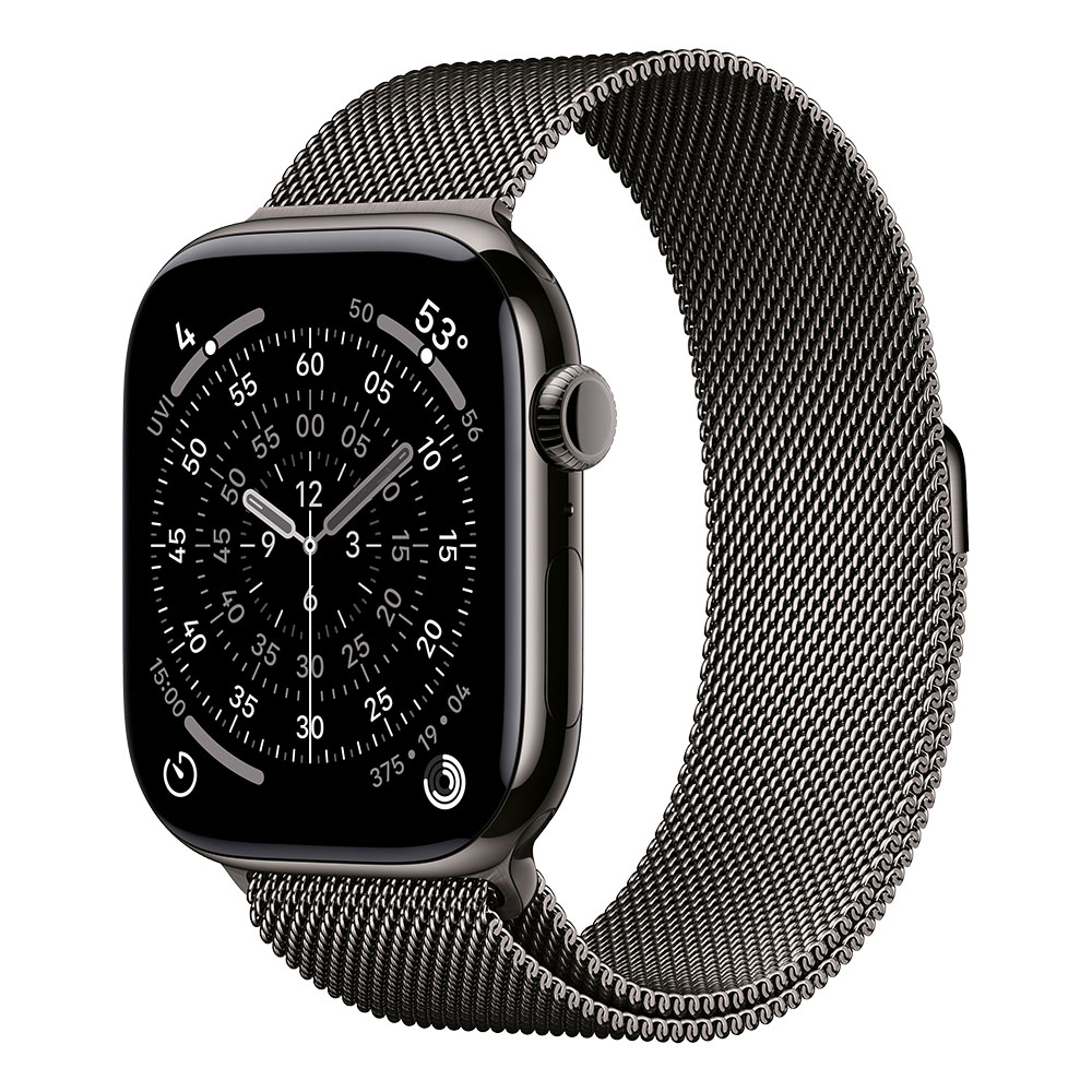 Apple Watch Series 11 GPS + Cellular 46mm Slate Titanium Case with Slate Milanese Loop S/M