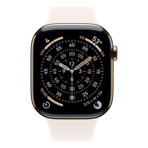 Apple Watch Series 11 GPS + Cellular 46mm Gold Titanium Case with Light Blush Sport Band M/L