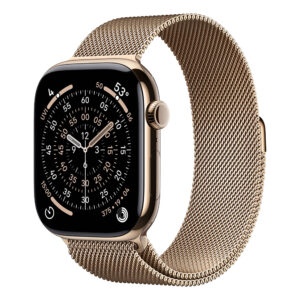 Apple Watch Series 11 GPS + Cellular 46mm Gold Titanium Case with Gold Milanese Loop S/M