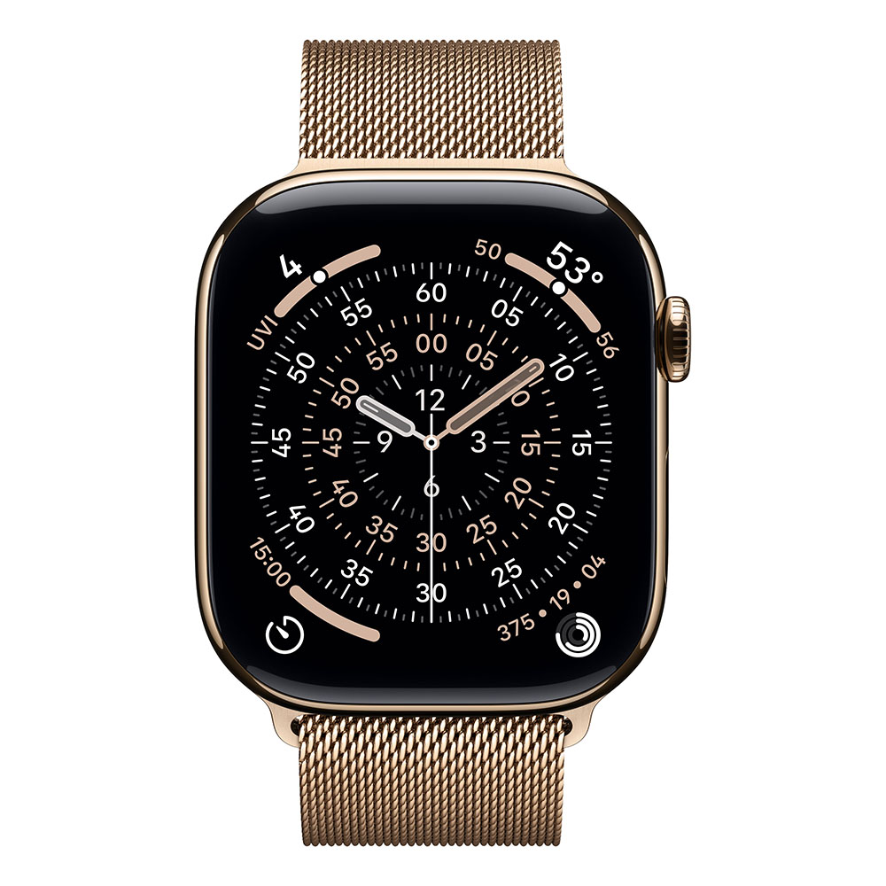 Apple Watch Series 11 GPS + Cellular 46mm Gold Titanium Case with Gold Milanese Loop S/M - Image 3