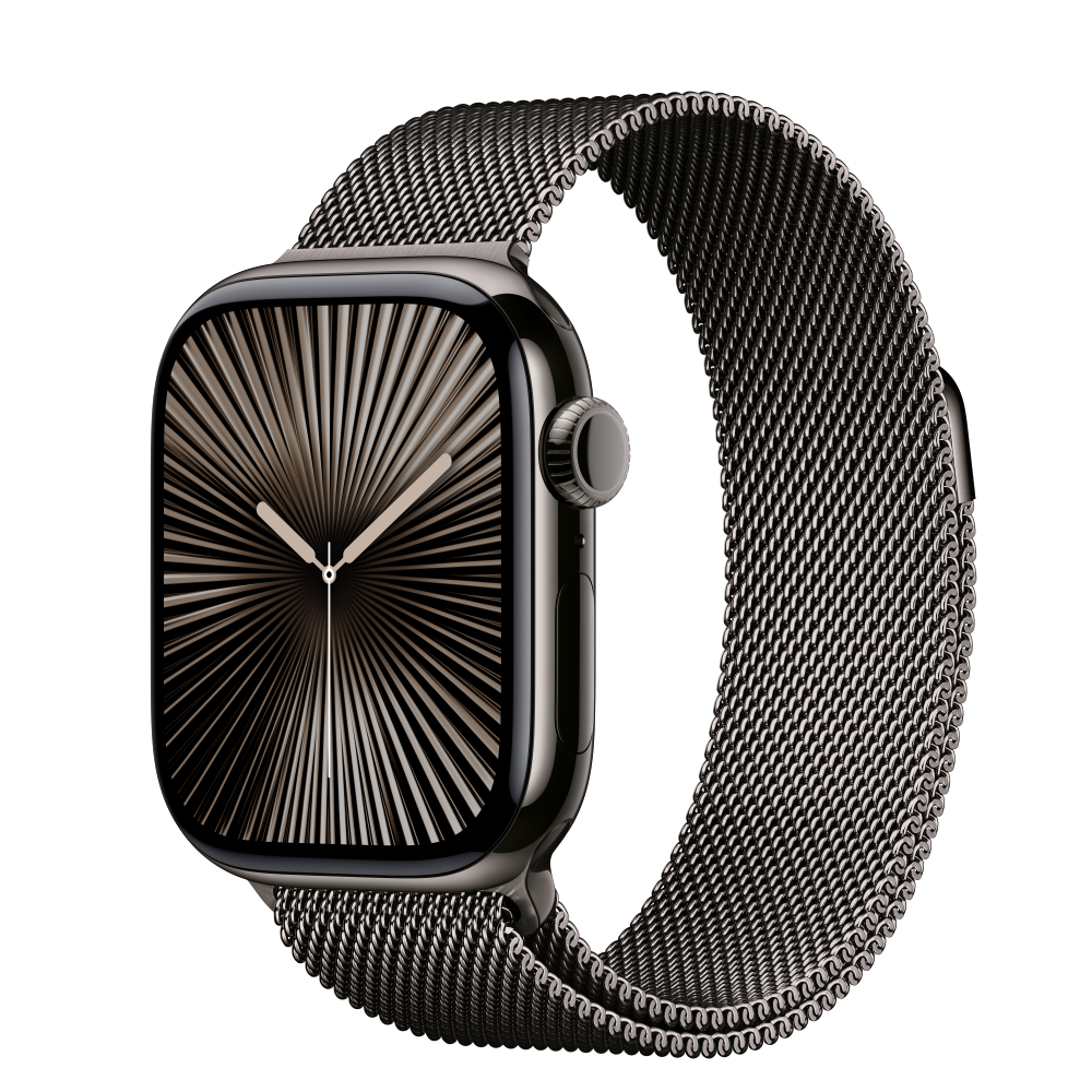 Apple Watch Series 10 GPS + Cellular 42mm Slate Titanium Case with Slate Milanese Loop