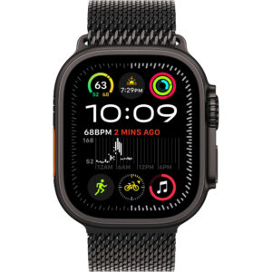 Apple Watch Ultra 2 Cellular 49mm Black Titanium Case with Black Titanium Milanese Loop Large