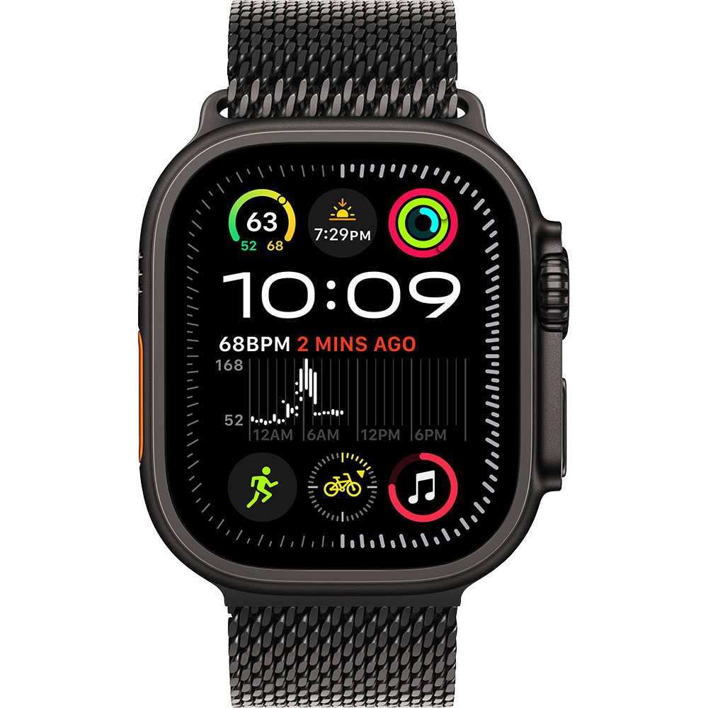 Apple Watch Ultra 2 Cellular 49mm Black Titanium Case with Black Titanium Milanese Loop Large - Image 2