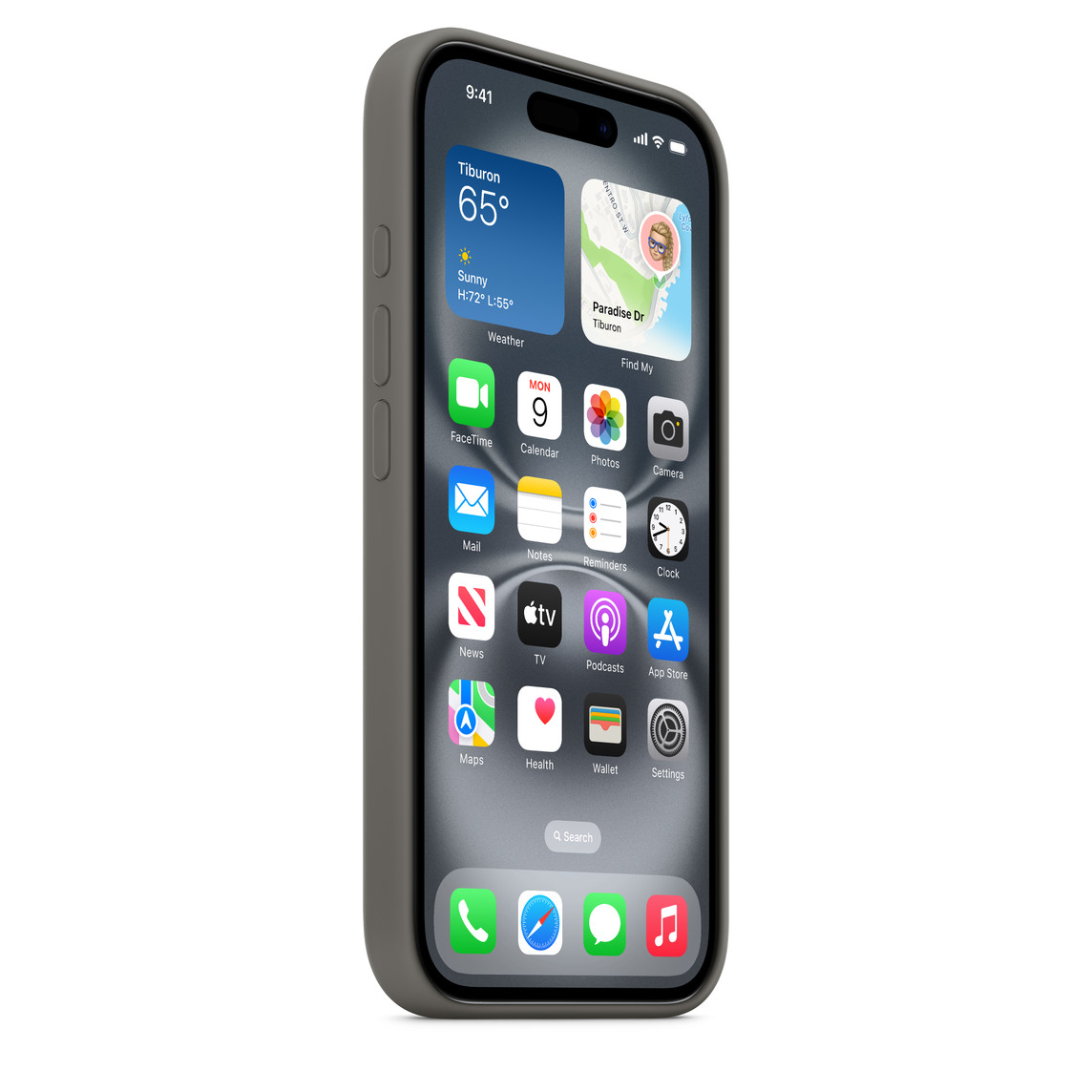 Apple iPhone 16 Silicone Case with MagSafe Stone Gray - Image 3