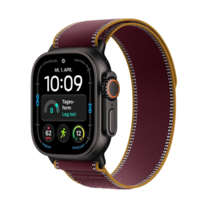 Apple Watch Ultra 4 Cellular 49mm Black Titanium Burgundy Trail Loop M/L