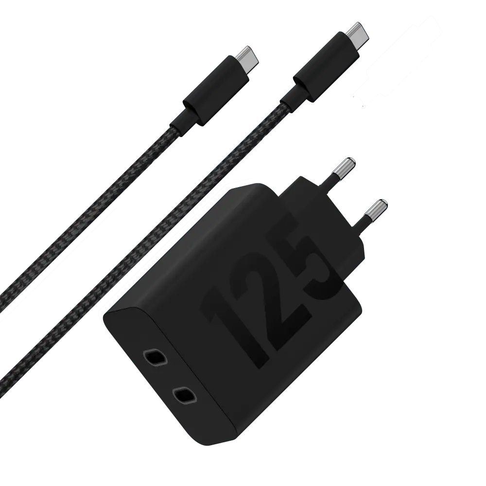 Motorola TurboPower Duo USB-C Charger 125W Black