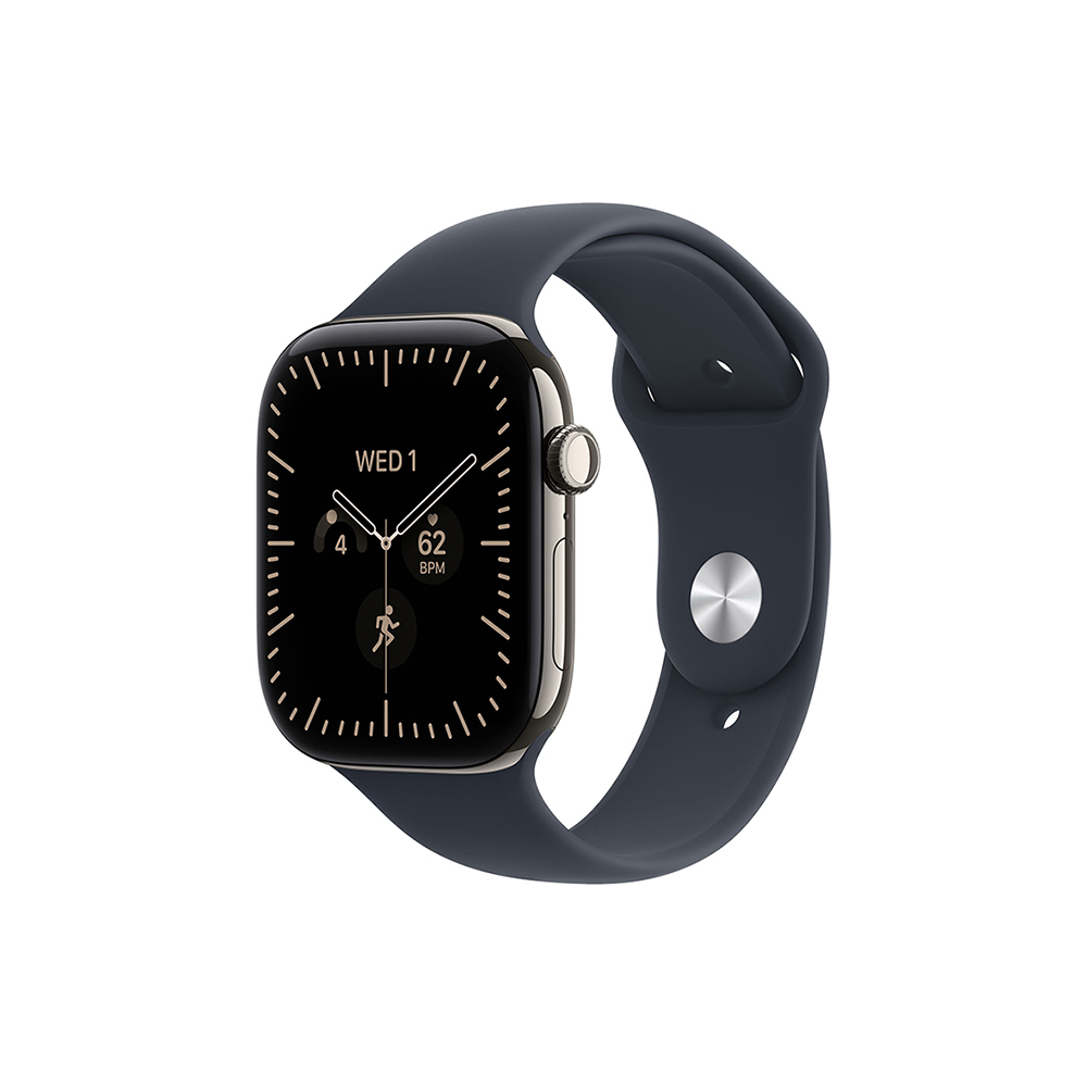 Apple Watch Series 12 GPS + Cellular 42mm Natural Titanium Navy Blue Sport Band M/L
