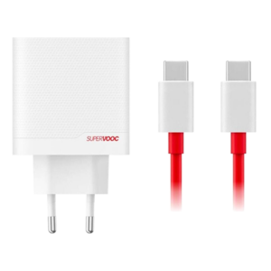 OnePlus 80W Dual Ports SUPERVOOC Adapter with USB-C Cable White