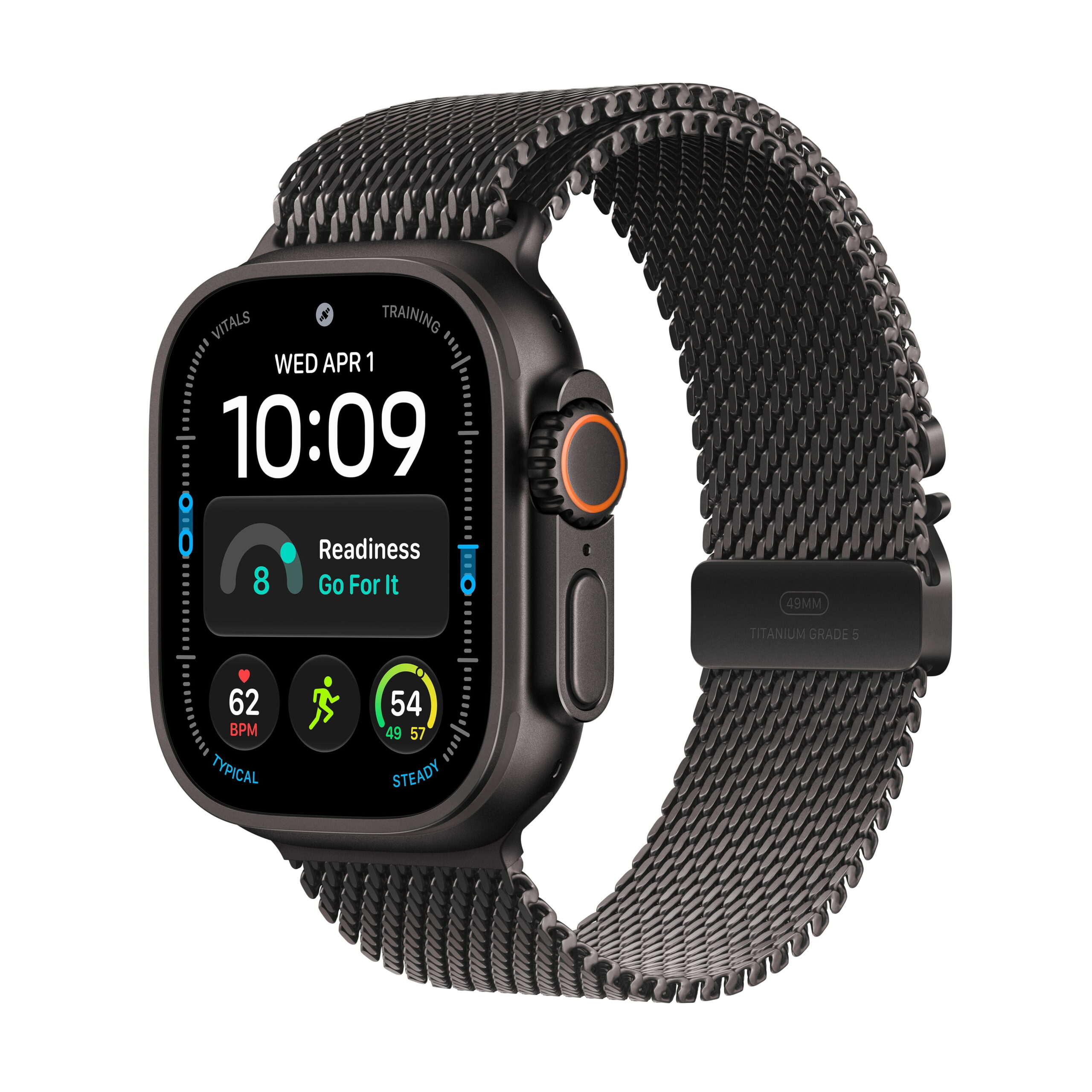 Apple Watch Ultra 4 GPS + Cellular 49mm Black Titanium Case with Black Titanium Milanese Loop M